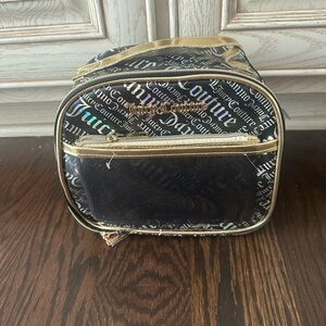 JUICY COUTURE Iridescent  All Over Logo Print travel cosmetic bag